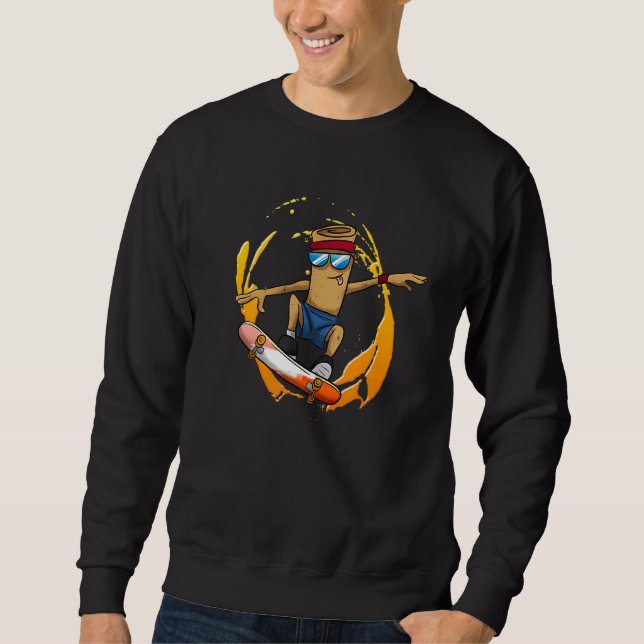 Philippines Skating Skate Skateboard Lumpia Spring Sweatshirt (Front)