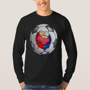 Philippines Soccer Fan Filipino Flag Mouth T-Shirt