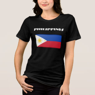 PHILIPPINES Special Customisable Black Tourist Tri-Blend Shirt