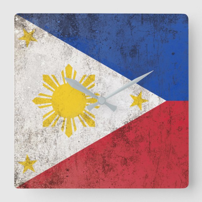 Philippines Square Wall Clock (Front)