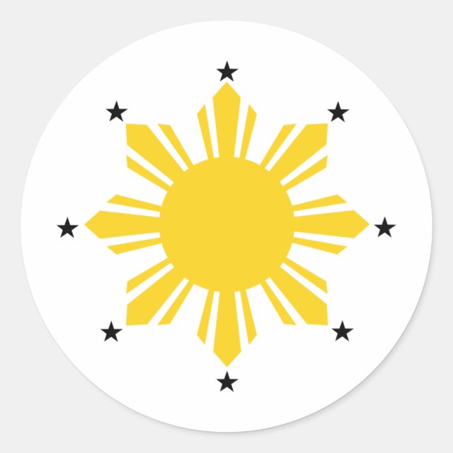 Philippines Sun | Filipino Sun | PI Sun Classic Round Sticker (Front)