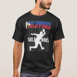 Philippines Table Tennis Fans Philippine Flag Pin T-Shirt