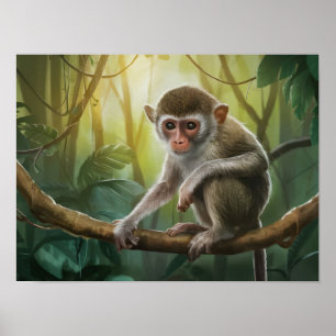 Philippines Tarsier Monkey in Natural Habitat Poster