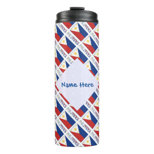 Philippines Tiled Flag Personalised Thermal Tumbler