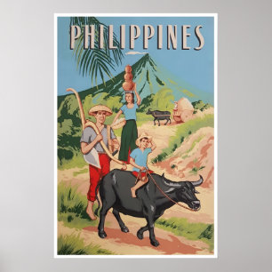 Philippines Travel Poster Filipino Art Carabao