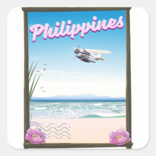 Philippines Travel poster Square Sticker