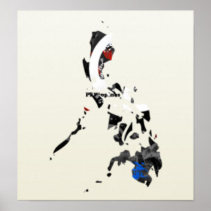 Philippines Trendy Peace Sign with Filipina map