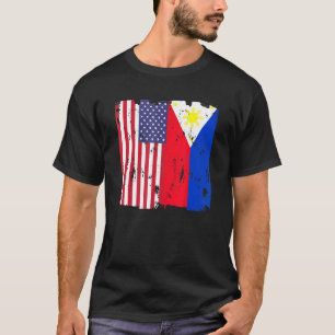 Philippines USA Flag Filipino American Loves pilip T-Shirt