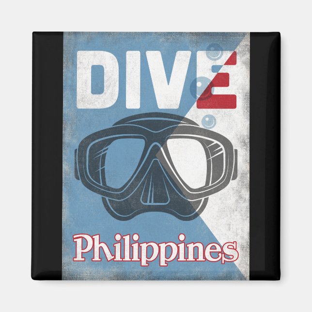 Philippines Vintage Scuba Diving Mask Magnet (Front)