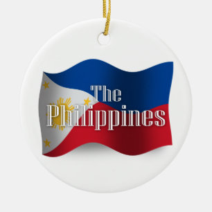 Philippines Waving Flag Ceramic Ornament