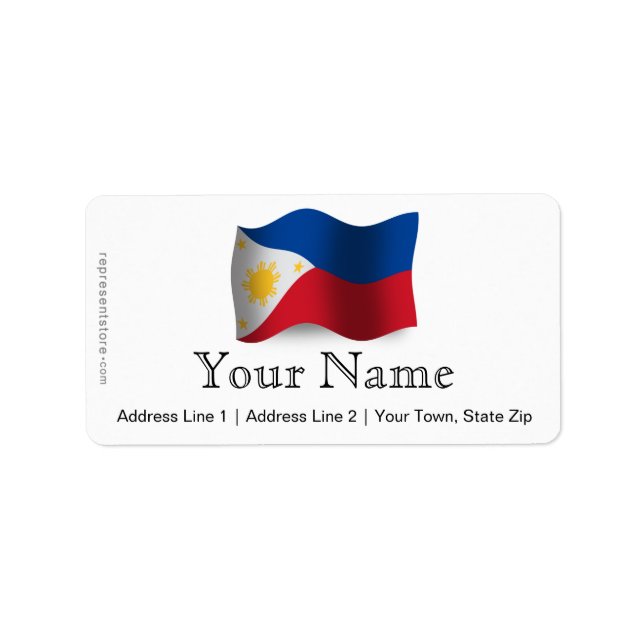 Philippines Waving Flag Label (Front)