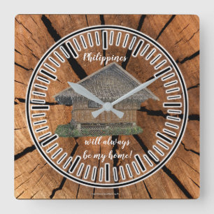 Philippines will always be my HOME Square Wall Clock