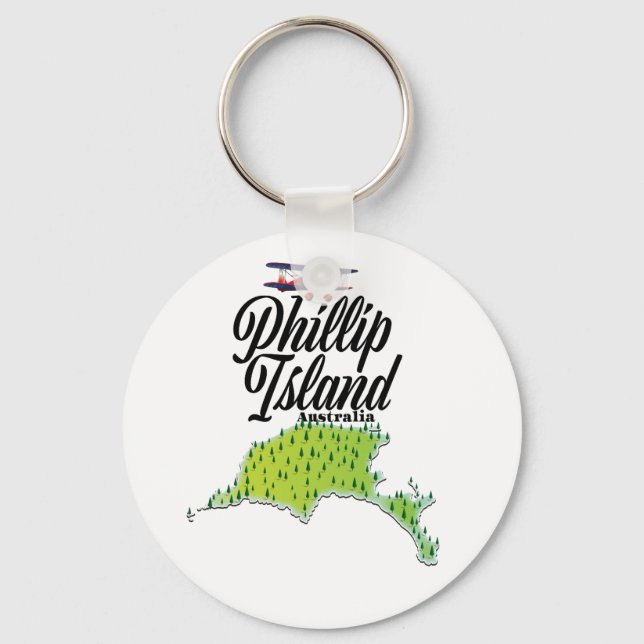 Phillip Island Australia map Key Ring (Front)
