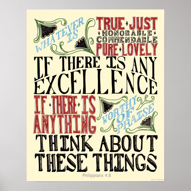 Phillipians 4:8 poster (Front)