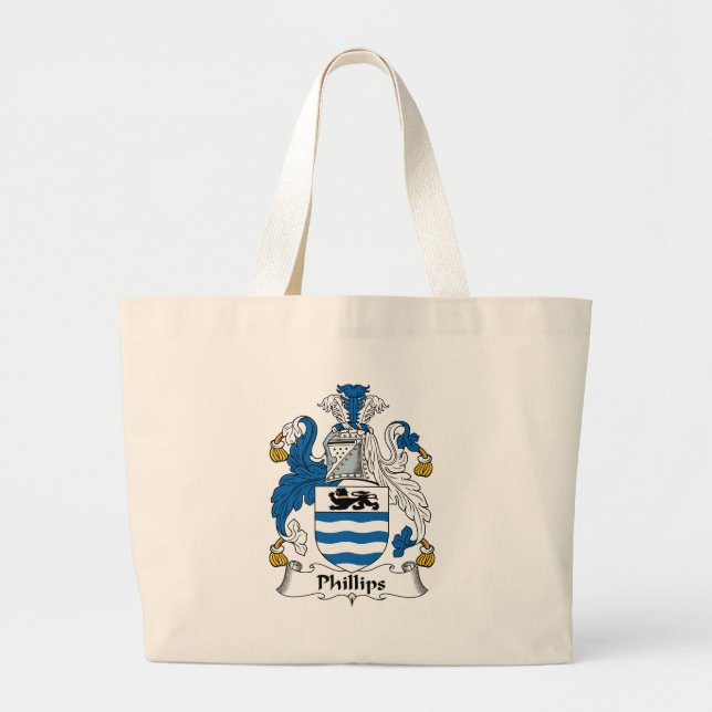 Phillips Family Crest Large Tote Bag (Front)
