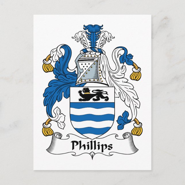 Phillips Family Crest Postcard (Front)