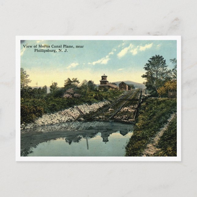 Phillipsburg NJ View of Morris Canal Plane Postcard (Front)