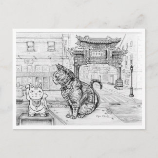 Philly Cat in Chinatown Postcard