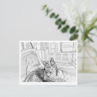 Philly Cat on Subway (postcard) Postcard