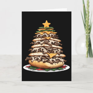 Philly Cheesesteak Christmas Tree  Card