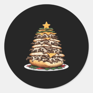 Philly Cheesesteak Christmas Tree  Classic Round Sticker