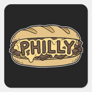 Philly Cheesesteak Doodle Square Sticker