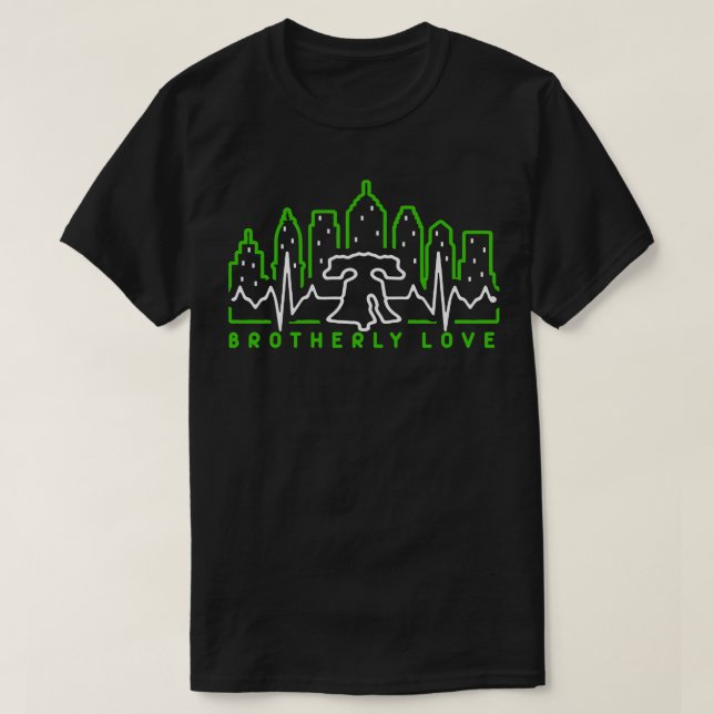 Philly Fan Kelly Green White Philadelphia Brotherl T-Shirt (Design Front)