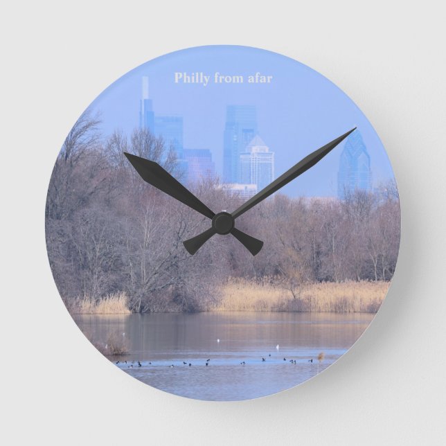 Philly From Afar Acrylic Wall Clock (Front)