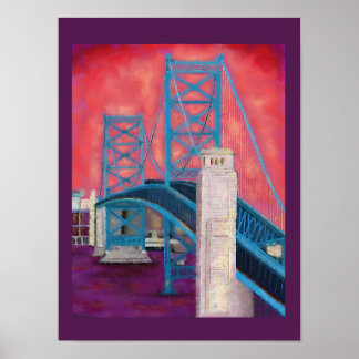 Philly Impressions (Ben Franklin Bridge) Poster