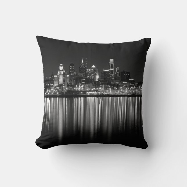 Philly night b/w cushion (Front)