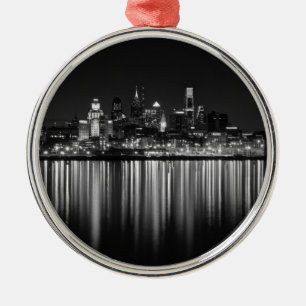 Philly night b/w metal tree decoration