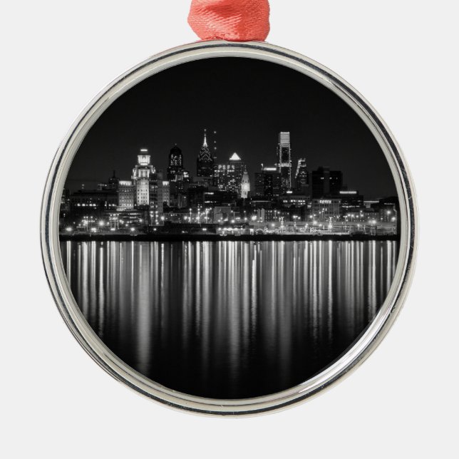Philly night b/w metal tree decoration (Front)