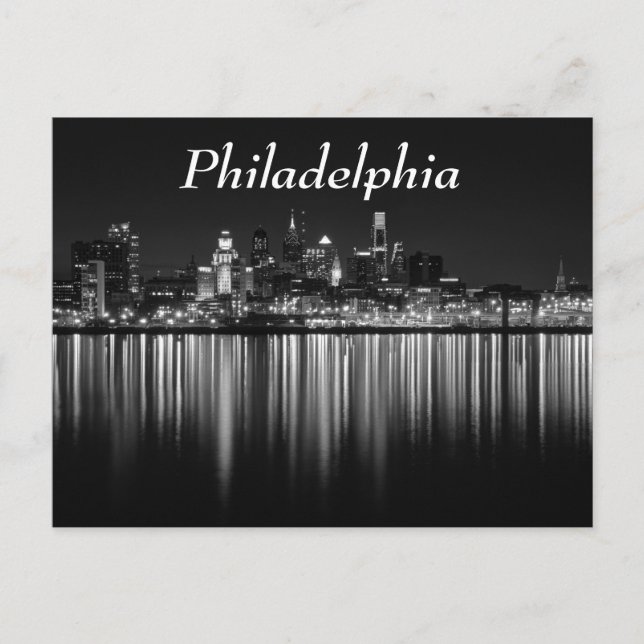 Philly night b/w postcard (Front)