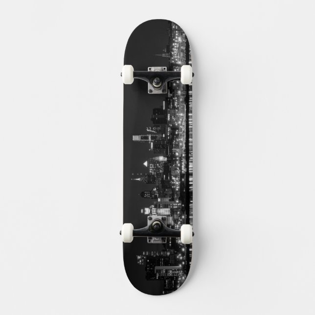 Philly night b/w skateboard (Front)