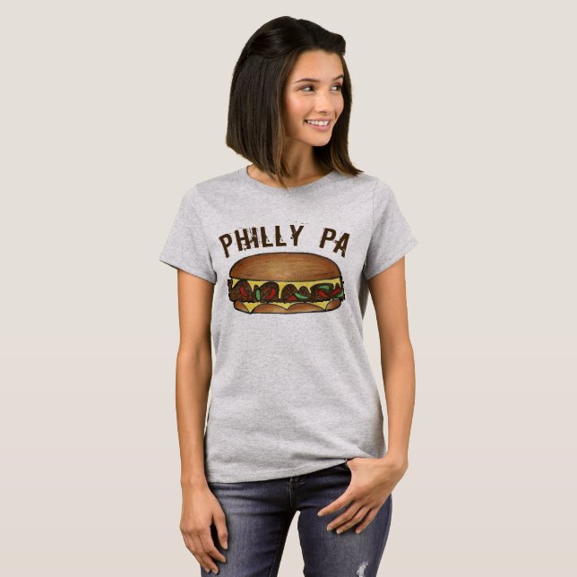Philly PA Philadelphia Cheese Steak Sandwich Food T-Shirt (Front Full)
