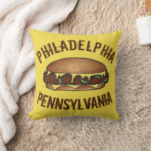 Philly Philadelphia Pennsylvania PA Cheese Steak Cushion