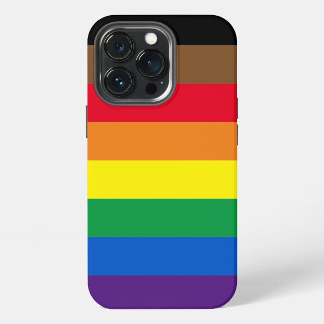 Philly Pride diversity inclusive rainbow flag iPhone Case (Back)