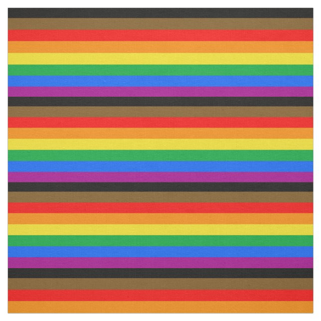 Philly Rainbow Pride Flag Fabric (Swatch)