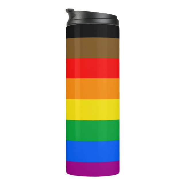 Philly Rainbow Pride Flag Thermal Tumbler (Rotated Right)