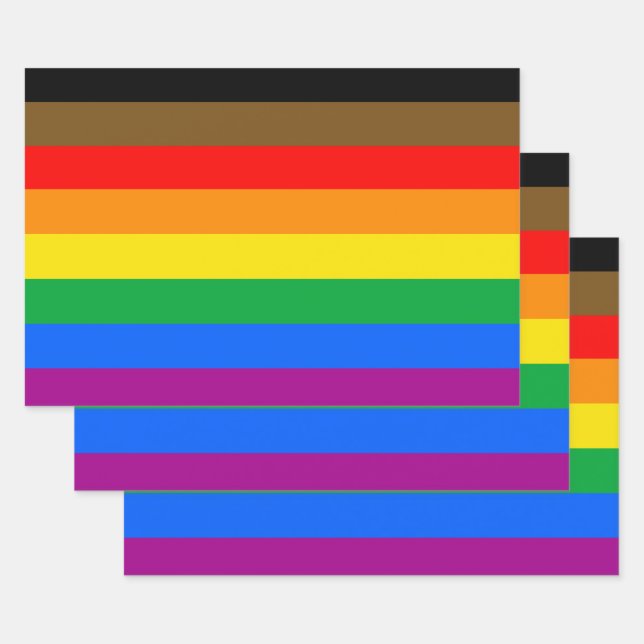 Philly Rainbow Pride Flag Wrapping Paper Sheet (Set)