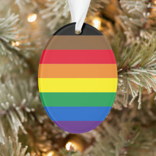 Philly rainbow pride gay inclusive flag Christmas Ornament