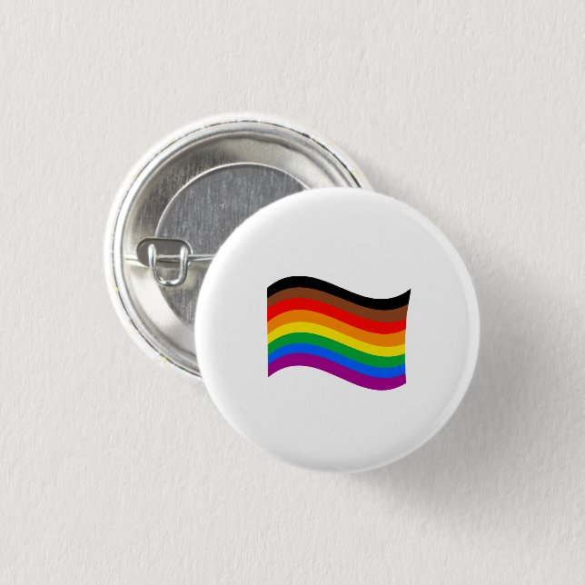 Philly Rainbow Pride Waving Flag 3 Cm Round Badge (Front & Back)