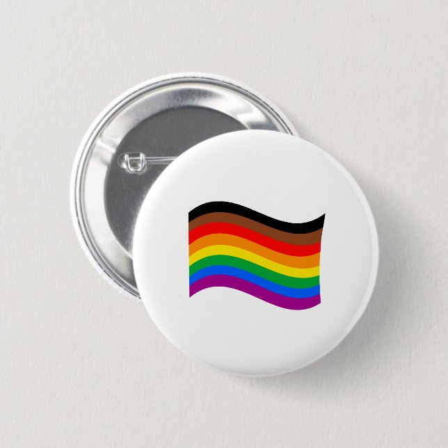 Philly Rainbow Pride Waving Flag 6 Cm Round Badge (Front & Back)