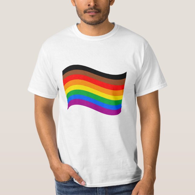 Philly Rainbow Pride Waving Flag T-Shirt (Front)
