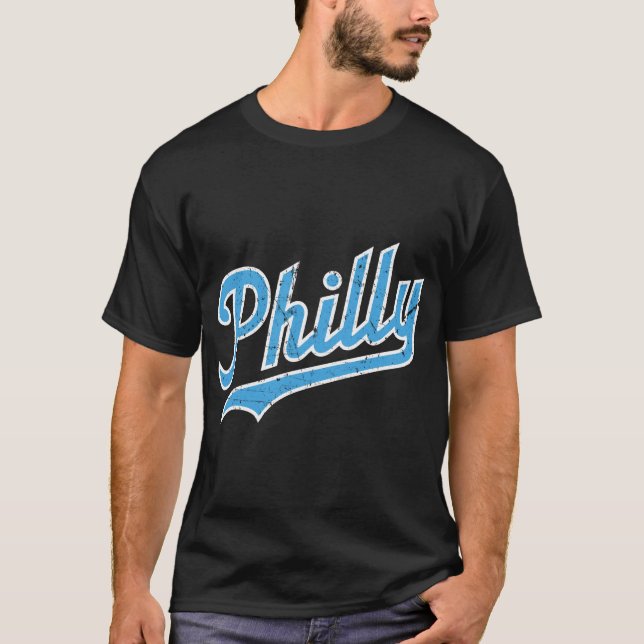 Philly Script - Burgundy T-Shirt (Front)