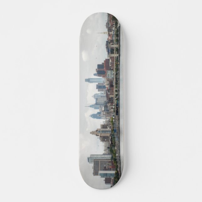 Philly skyline 2 skateboard (Front)