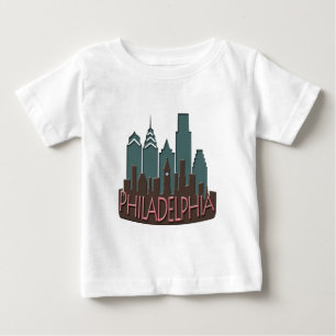 Philly Skyline newwave chocolate Baby T-Shirt