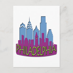 Philly Skyline newwave cool Postcard