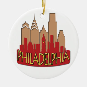 Philly Skyline newwave hot Ceramic Ornament