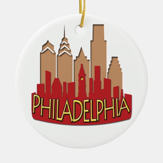 Philly Skyline newwave hot Ceramic Ornament (Front)